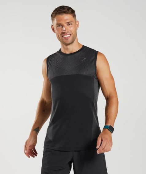 Men's Gymshark Apex Seamless Tanks Black | NZ 4JIHRG